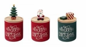 barattolo natalizio in ceramica